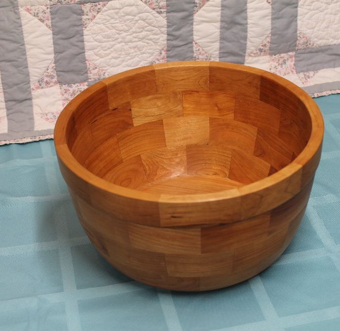 Cherry salad bowl  segmented 13″ diameter x 7″ high