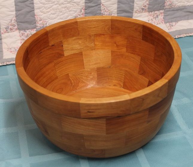 Cherry salad bowl  segmented 13″ diameter x 7″ high