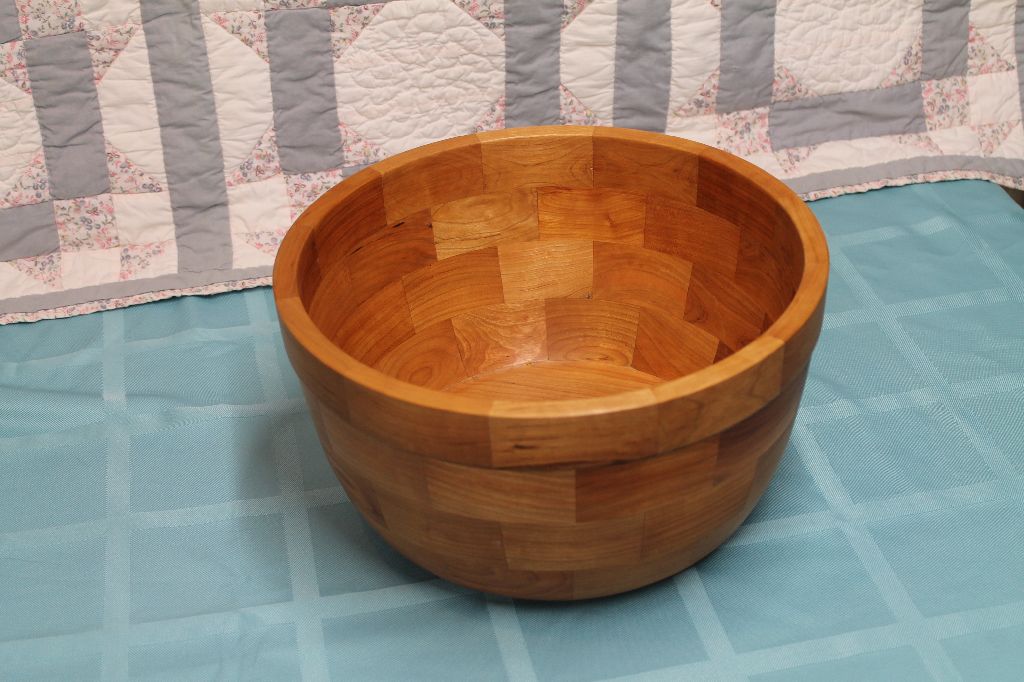 Cherry salad bowl  segmented 13″ diameter x 7″ high